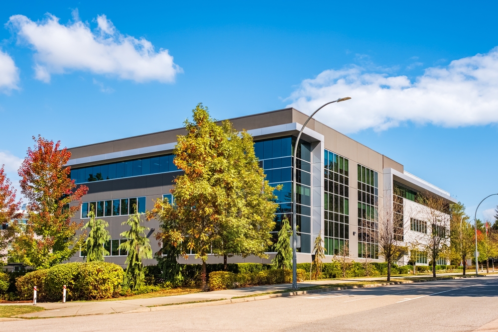 Architectural,Facade,Building,With,Of,Glass,Elements.,Exterior,Of,A